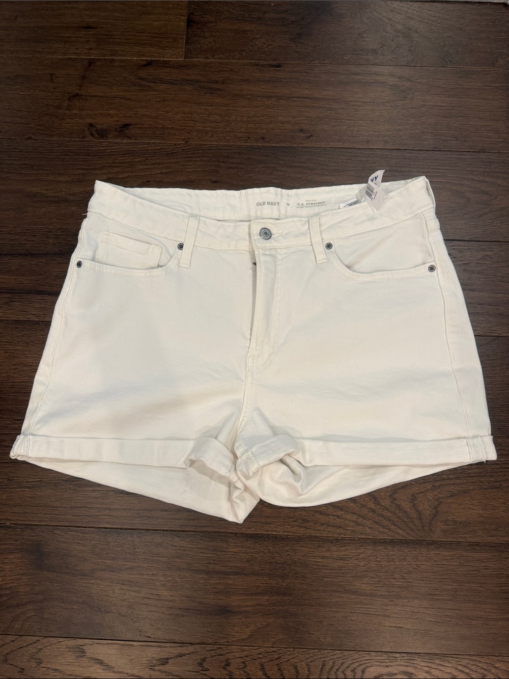 Old Navy White OG Straight High Rise Denim Size 14 - NWT - C60-006